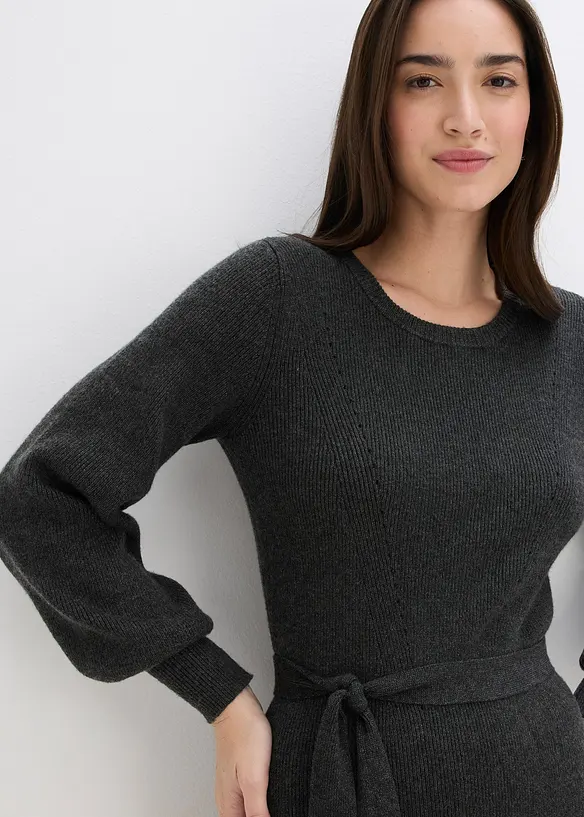 Abito in maglia a coste di misto viscosa fluente, bonprix