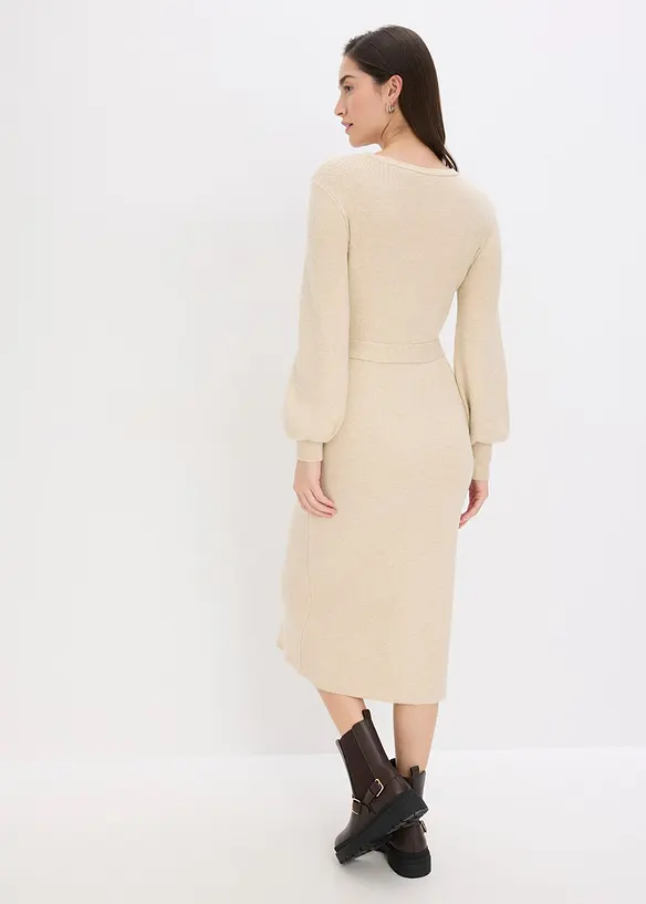 Abito in maglia a coste di misto viscosa fluente, bonprix