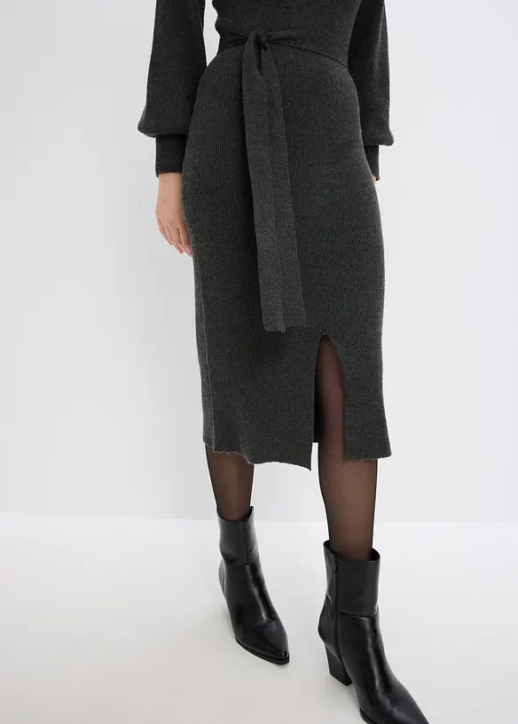 Abito in maglia a coste di misto viscosa fluente, bonprix