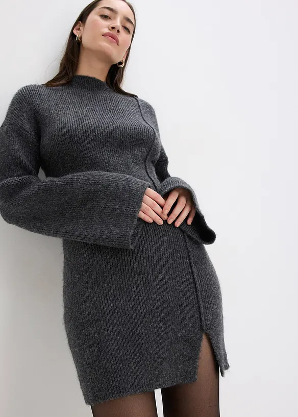 Abito corto in maglia misto lana, bonprix