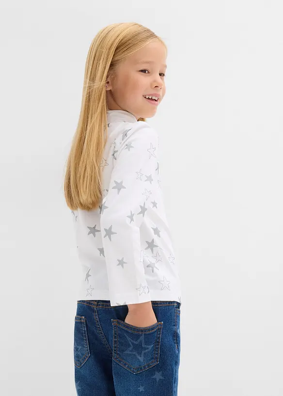 Maglia a maniche lunghe in misto cotone biologico elasticizzato (pacco da 2), bonprix