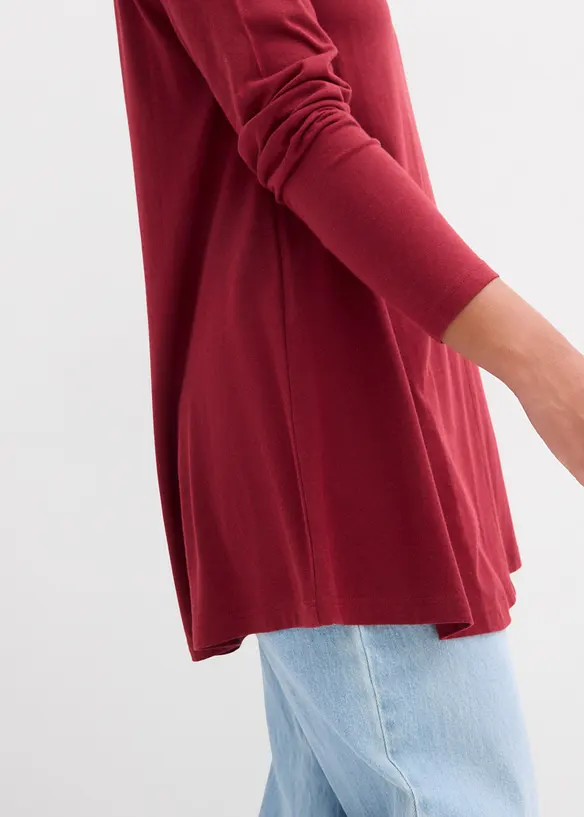 Maglia a maniche lunghe in misto cotone e viscosa, bonprix