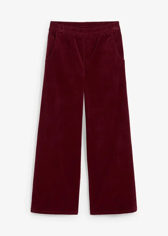 Pantaloni in velluto a coste con cinta comoda, vita alta, bonprix