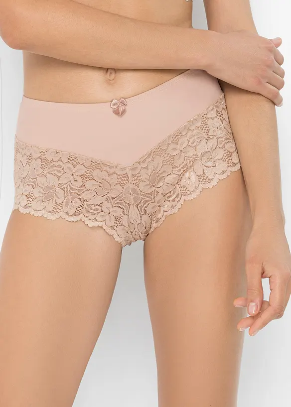 Culotte a vita alta con pizzo, bonprix