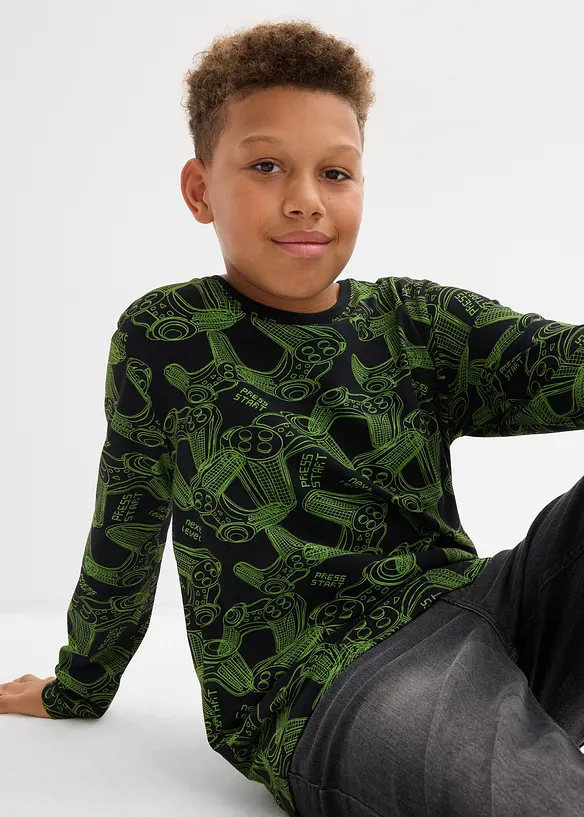 Maglia a maniche lunghe con cotone biologico morbido (pacco da 3), bonprix