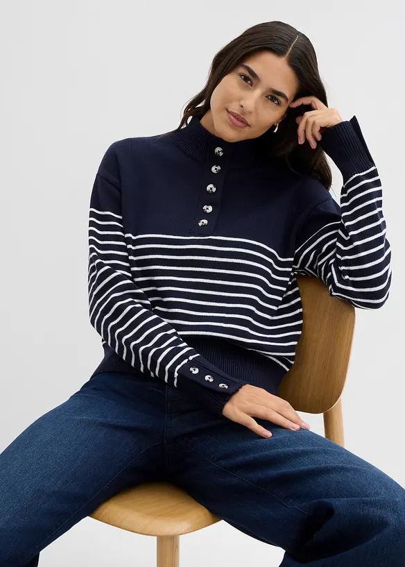 Maglione con bottoni, bonprix