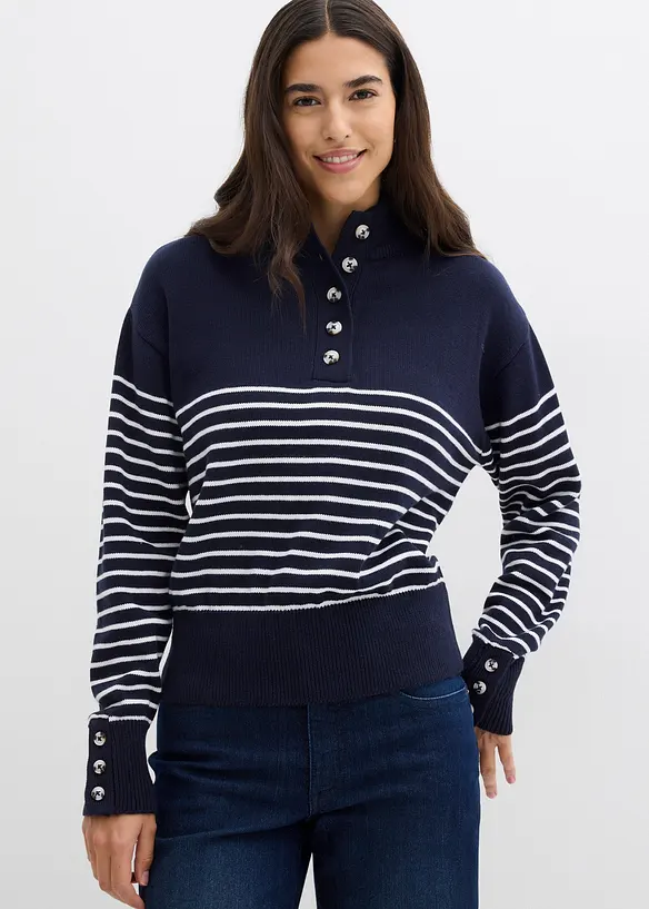 Maglione con bottoni, bonprix