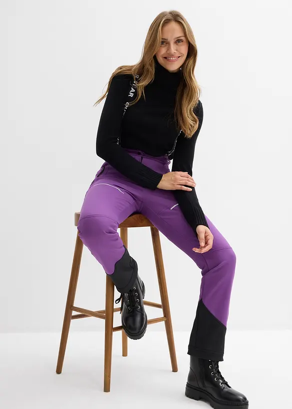 Pantaloni tecnici idrorepellenti in softshell elasticizzato, bonprix