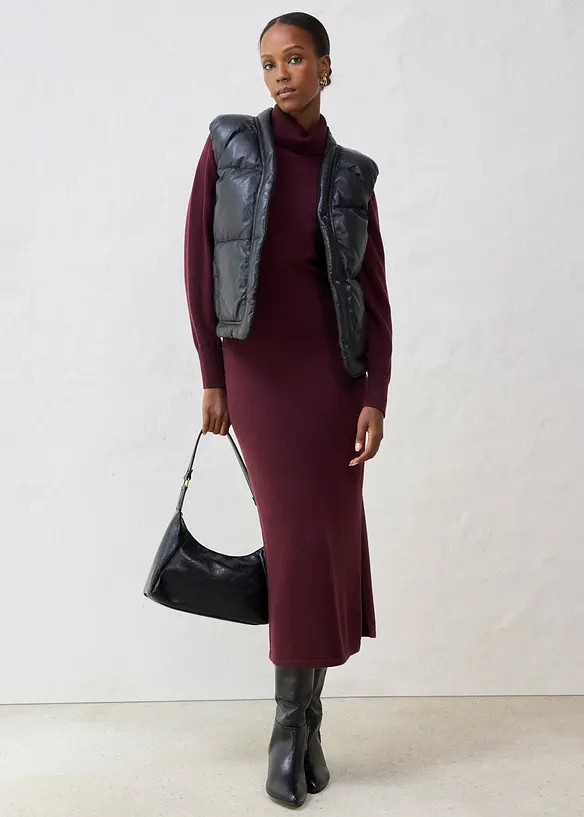 Gilet trapuntato in nappa d'agnello, bonprix