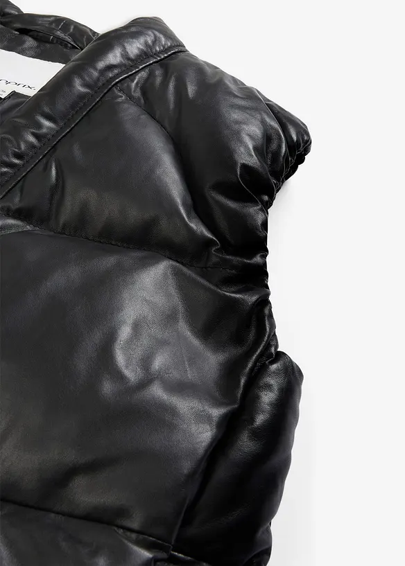 Gilet trapuntato in nappa d'agnello, bonprix