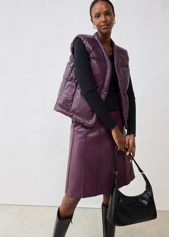 Gilet trapuntato in nappa d'agnello, bonprix