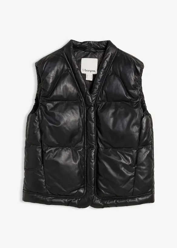 Gilet trapuntato in nappa d'agnello, bonprix