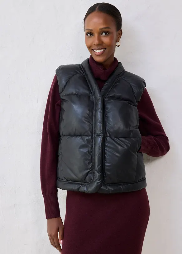 Gilet trapuntato in nappa d'agnello, bonprix