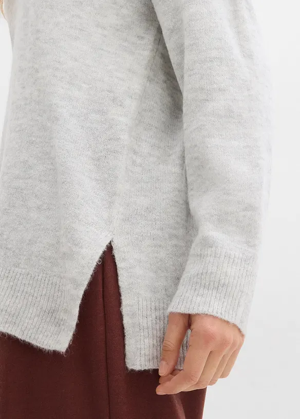 Maglione lungo oversize con spacchi ai lati, bonprix