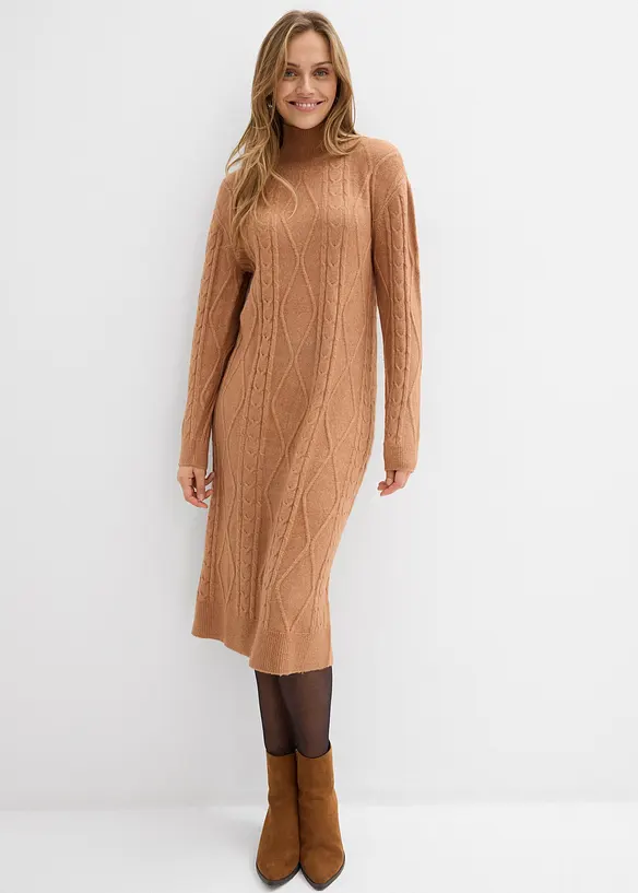Abito in maglia a trecce, bonprix