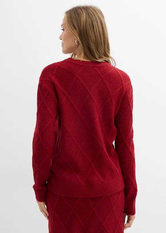 Maglione oversize con motivo a rombi, bonprix