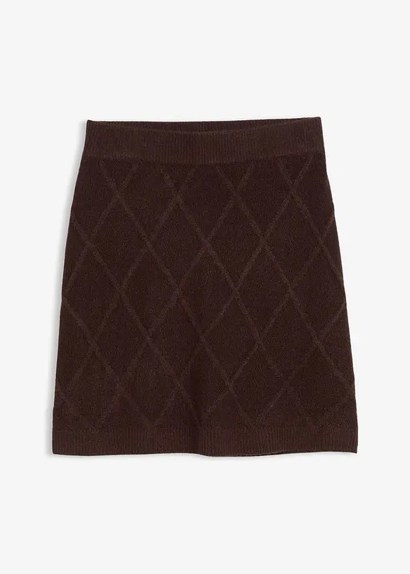 Gonna di maglia con motivo a rombi, bonprix