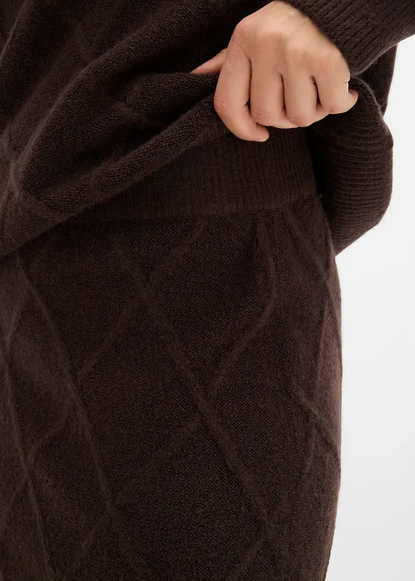 Gonna di maglia con motivo a rombi, bonprix