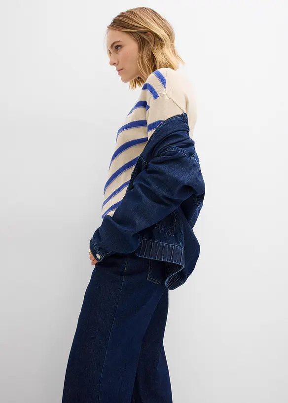 Maglione con motivo a righe strutturato, bonprix
