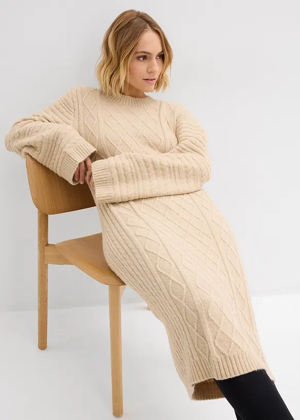 Abito midi in maglia, bonprix