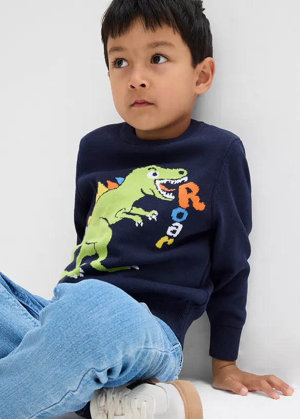 Maglione in filato fine di puro cotone, bonprix