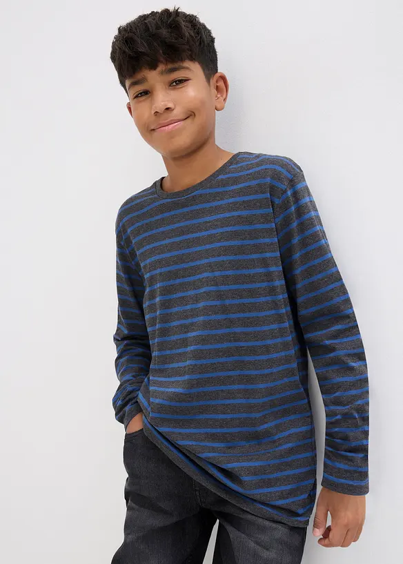 Maglia a maniche lunghe in puro cotone biologico (pacco da 2), bonprix