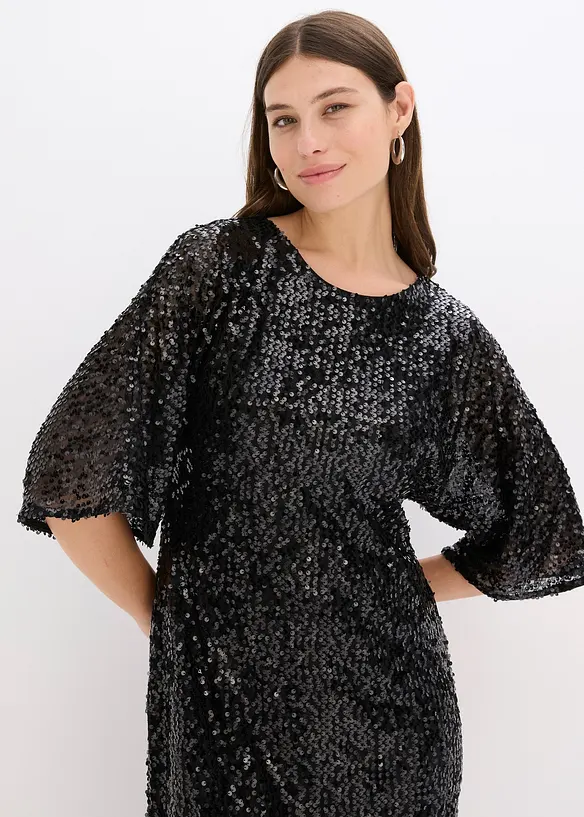 Abito oversize in paillettes, bonprix