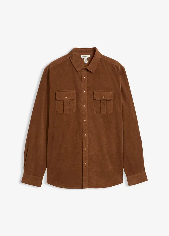 Camicia di velluto a coste elasticizzato con cotone, bonprix