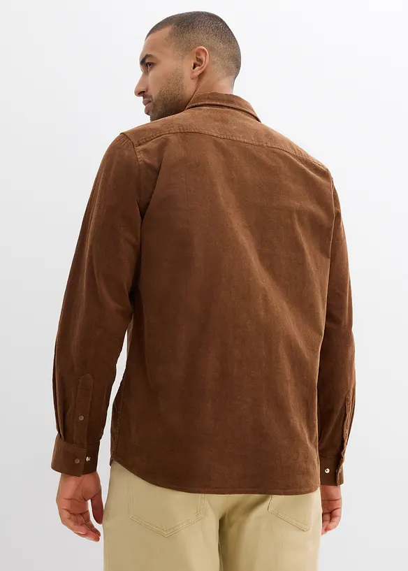 Camicia di velluto a coste elasticizzato con cotone, bonprix