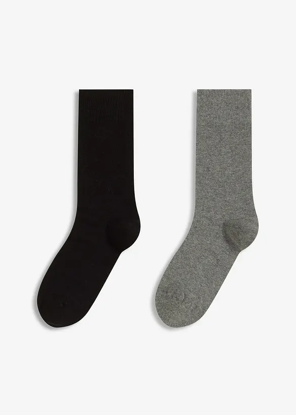 Calze in misto cotone biologico e lana merino (pacco da 2 paia), bonprix