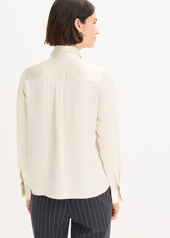 Camicetta in satin con cravatta staccabile (set 2 pezzi), bonprix