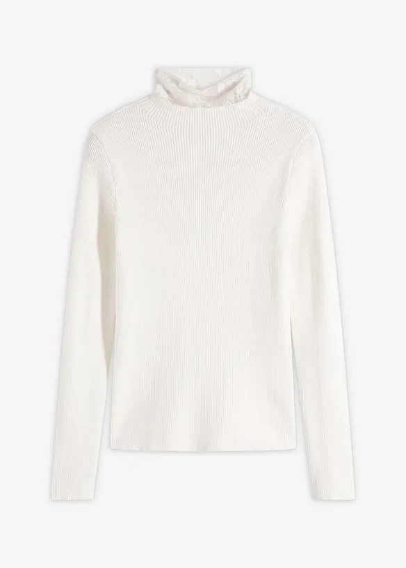 Maglione a coste in misto viscosa fluente, bonprix