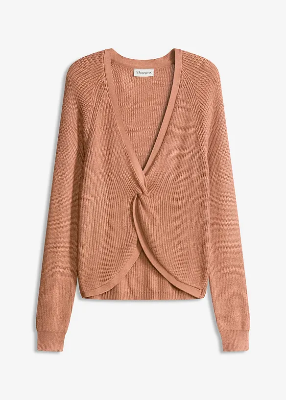 Maglione a coste in misto viscosa fluente, bonprix