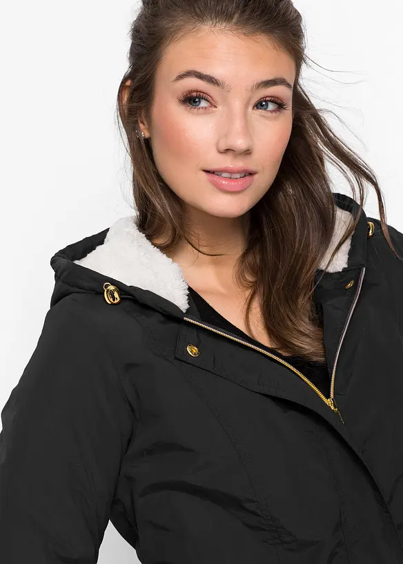 Parka con pile teddy, bonprix