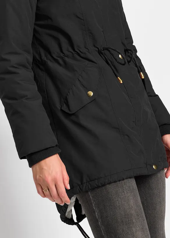 Parka con pile teddy, bonprix
