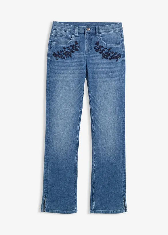 Jeans bootcut, vita media, bonprix