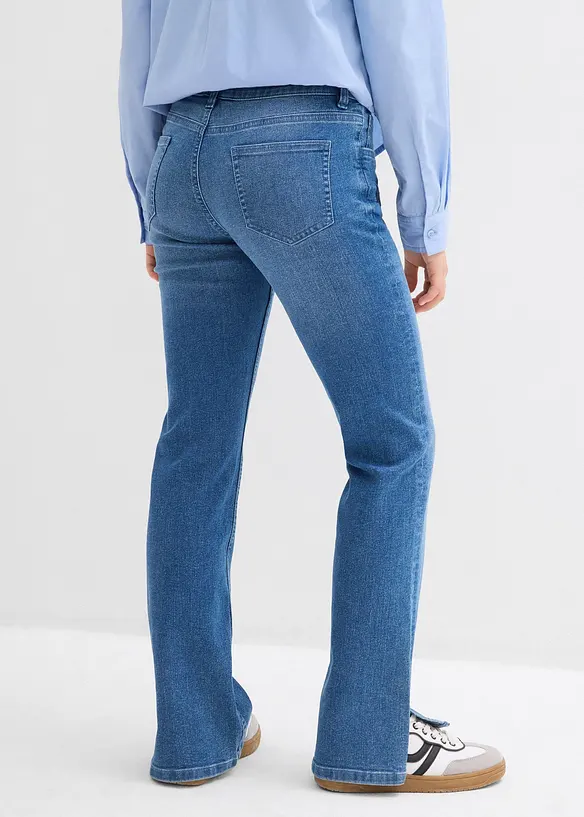 Jeans bootcut, vita media, bonprix
