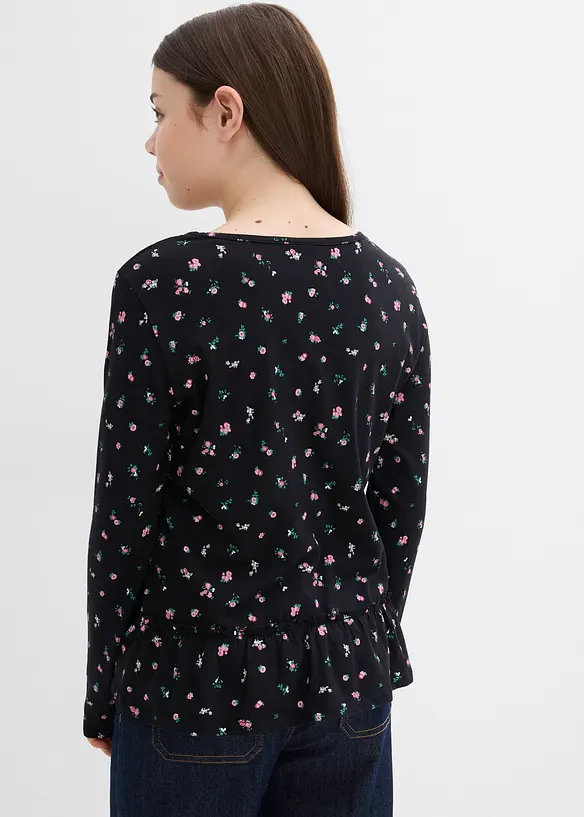 Maglia a maniche lunghe in misto cotone biologico elasticizzato, bonprix