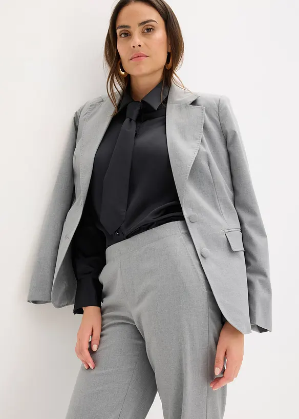 Camicetta in satin con cravatta staccabile (set 2 pezzi), bonprix