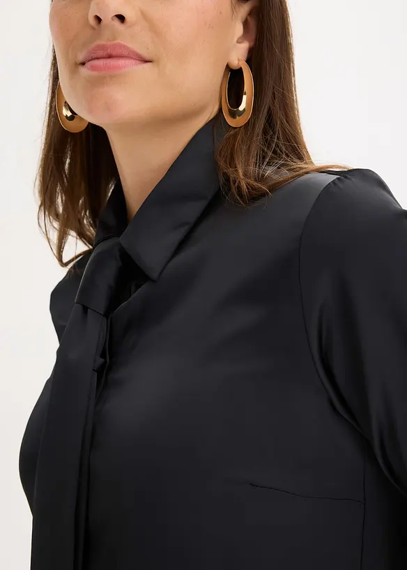 Camicetta in satin con cravatta staccabile (set 2 pezzi), bonprix