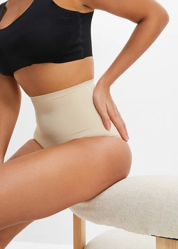 Slip alto senza cuciture con effetto modellante leggero, bonprix
