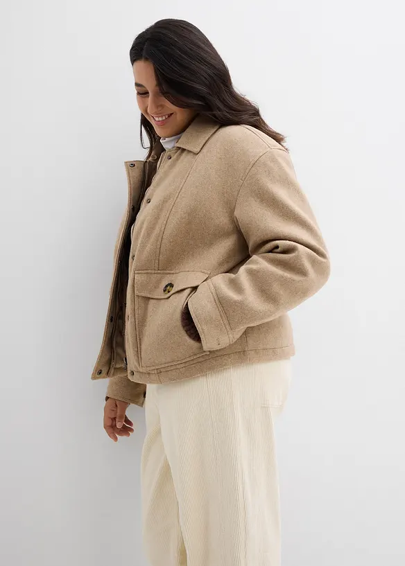 Giacca invernale in simil lana, bonprix