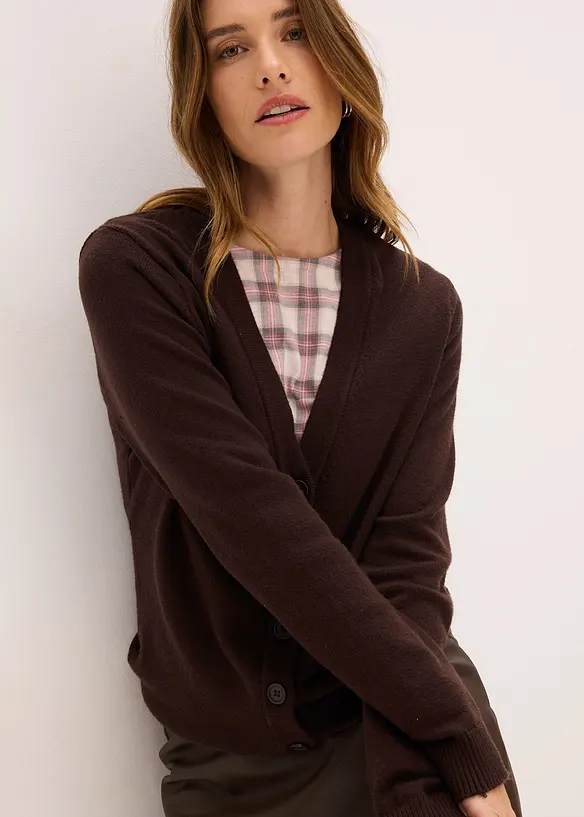 Cardigan lungo in soffice misto viscosa, bonprix