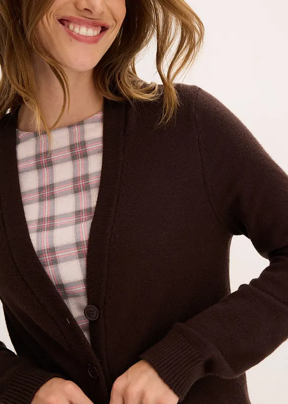 Cardigan lungo in soffice misto viscosa, bonprix