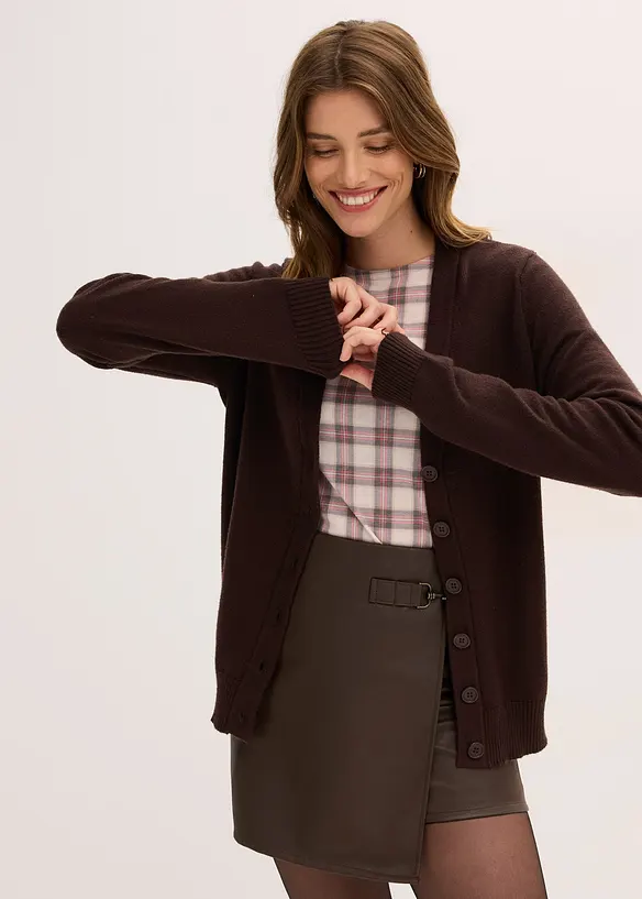 Cardigan lungo in soffice misto viscosa, bonprix