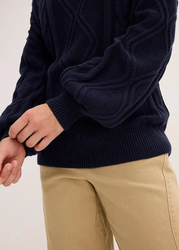 Maglione oversize con lavorazione a trecce, bonprix