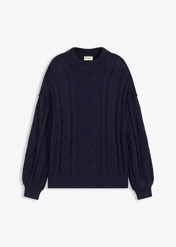 Maglione oversize con lavorazione a trecce, bonprix