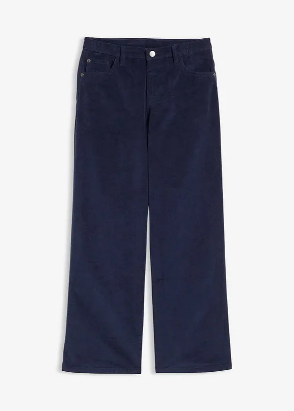 Pantaloni in morbido velluto a coste di cotone biologico elasticizzato riciclabile, bonprix