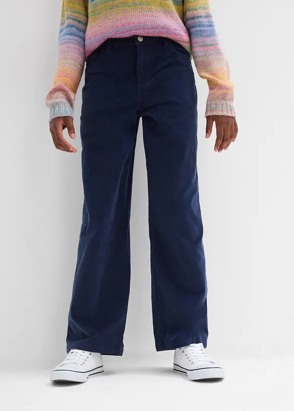 Pantaloni in morbido velluto a coste di cotone biologico elasticizzato riciclabile, bonprix