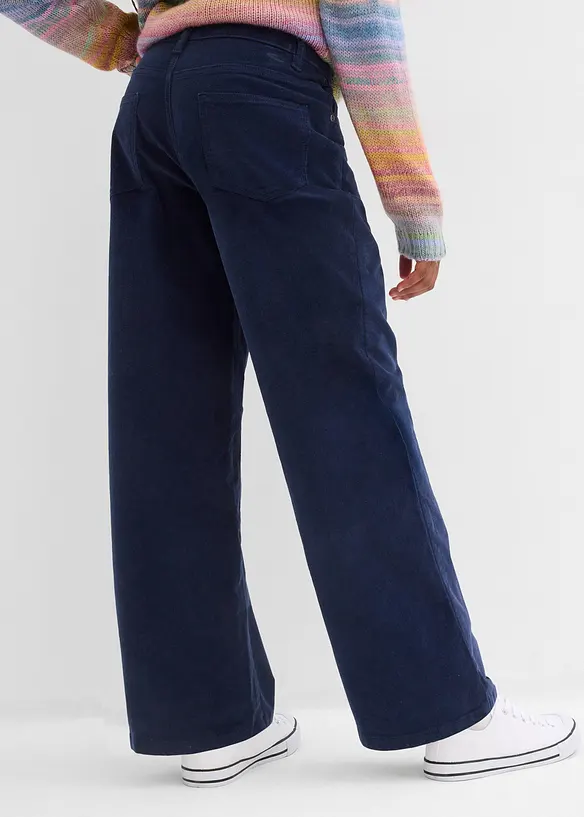 Pantaloni in morbido velluto a coste di cotone biologico elasticizzato riciclabile, bonprix